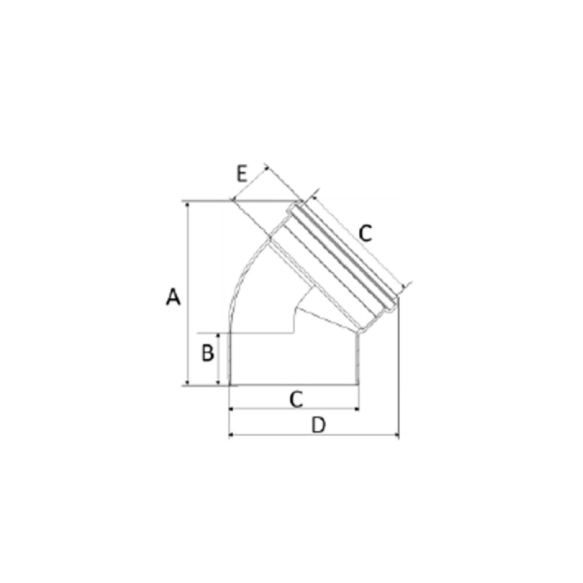 Joelho 150mm 45º Esgoto SN Amanco