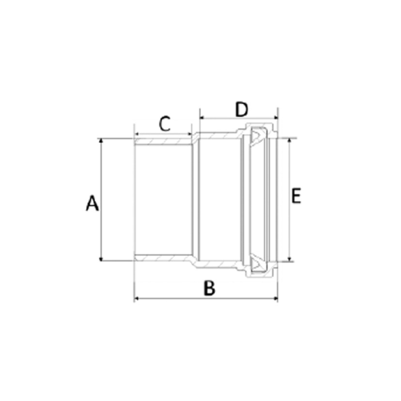 Adaptador c/anel labial 40x38mm Esgoto SN Amanco