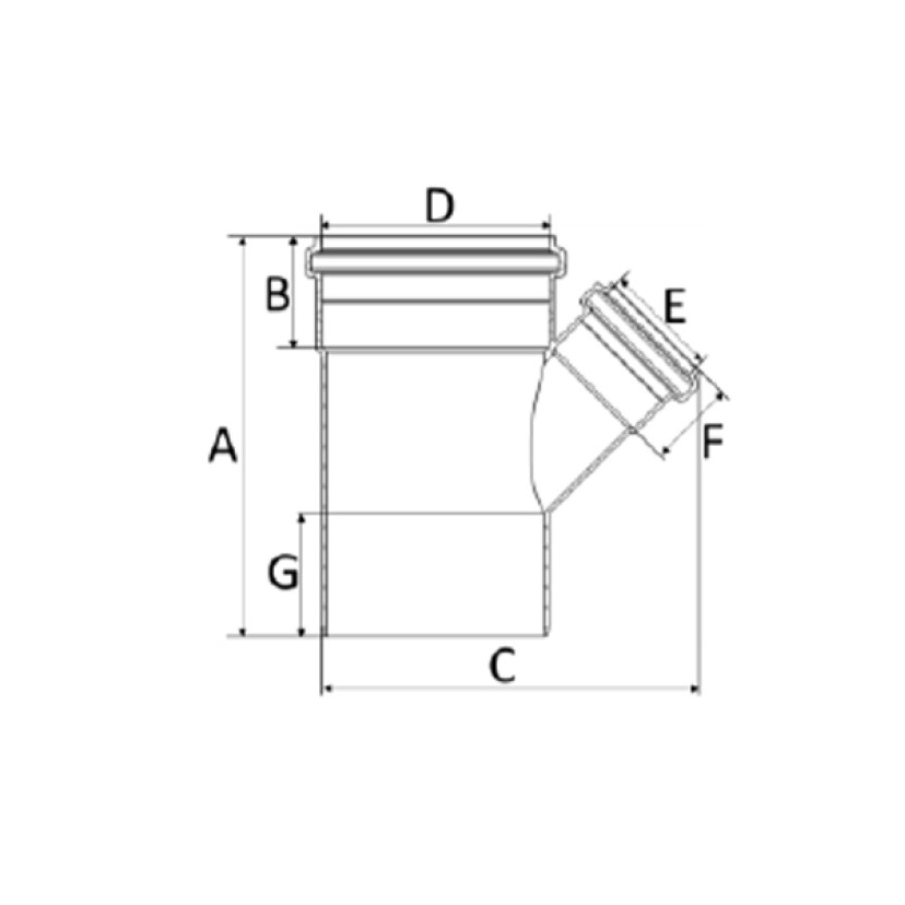 Junção de Redução SN 75x50mm Esgoto Amanco