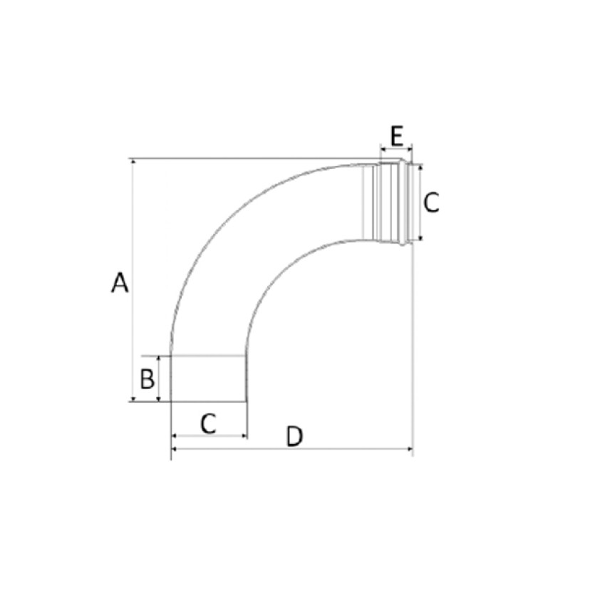 Curva 150mm 90º Longa Esgoto SN Amanco