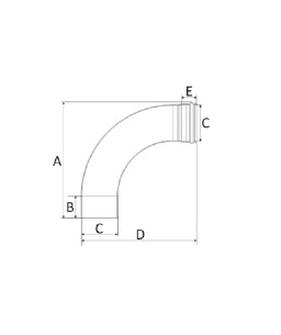 Curva 40mm 90º Longa Esgoto SN Amanco