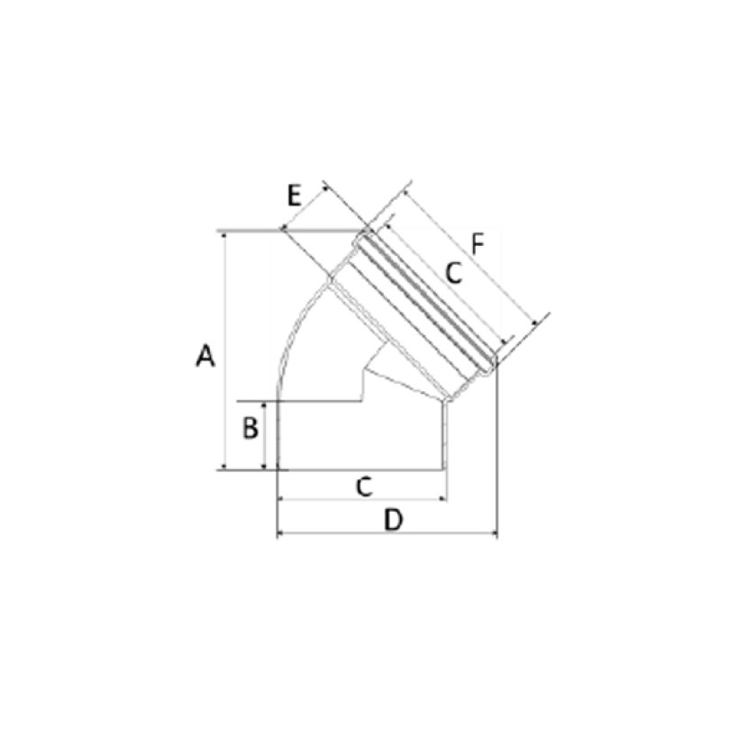 Joelho 150mm 45° Esgoto SR Amanco