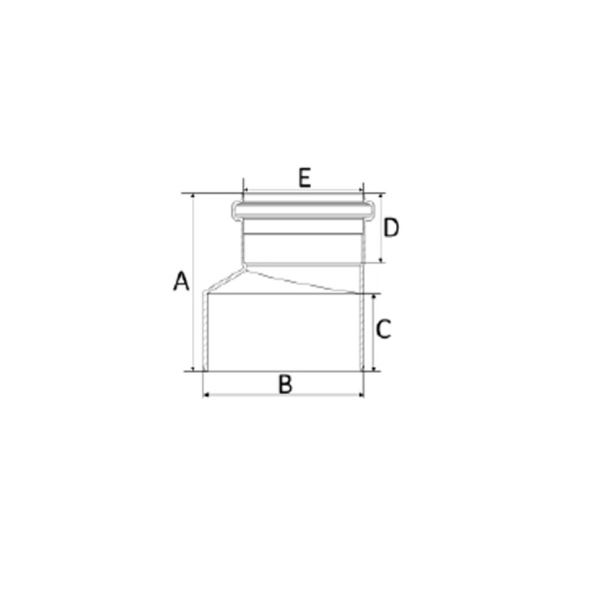 Redução Excêntrica 100x75mm SR Esgoto Amanco