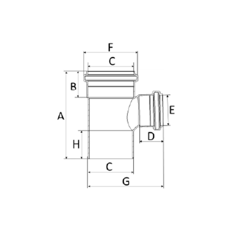 Tê de Redução 100x75mm Esgoto SR Amanco