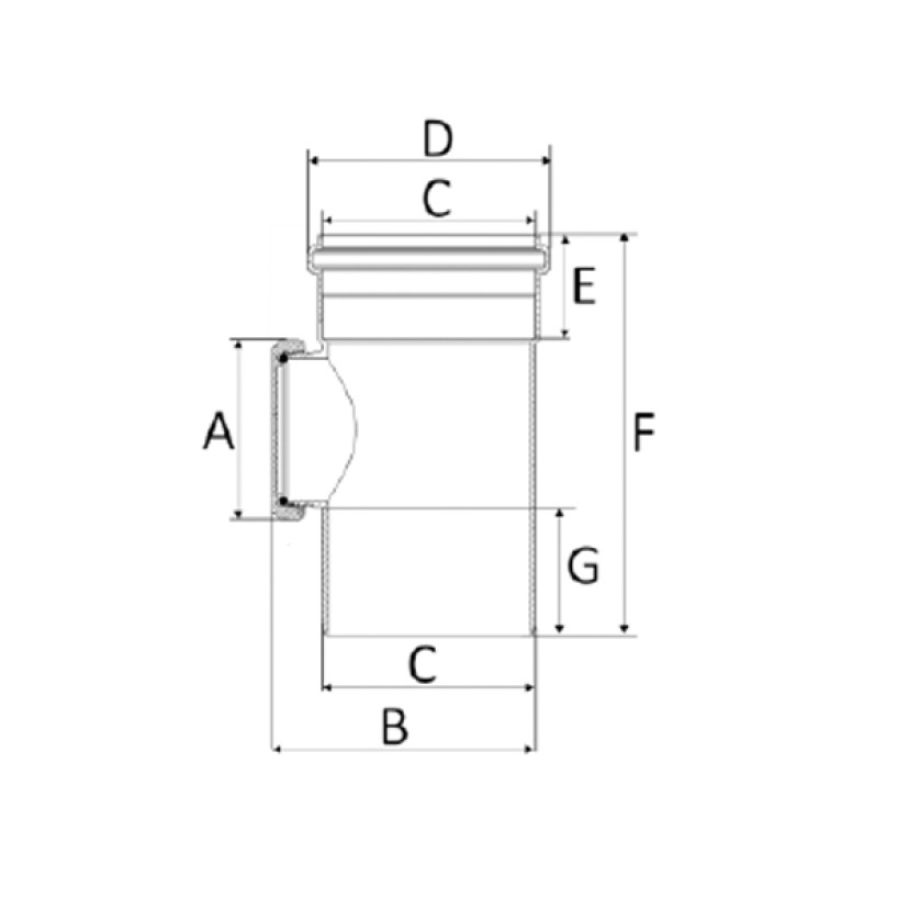 Tê de Inspeção 100x75mm Esgoto SR Amanco