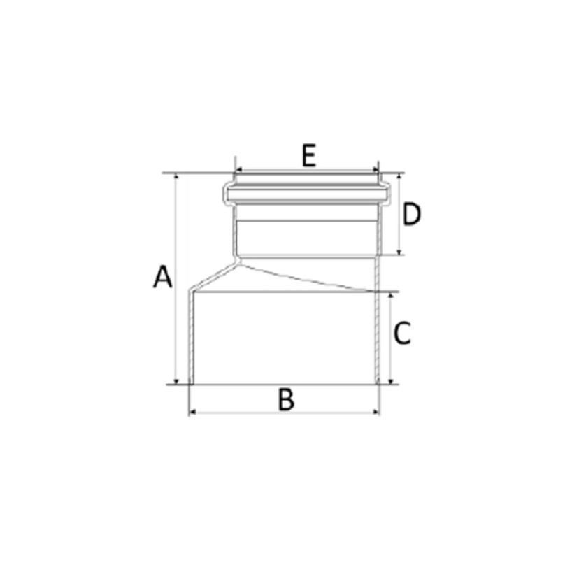 Redução Excêntrica 75x50mm Silentium Amanco