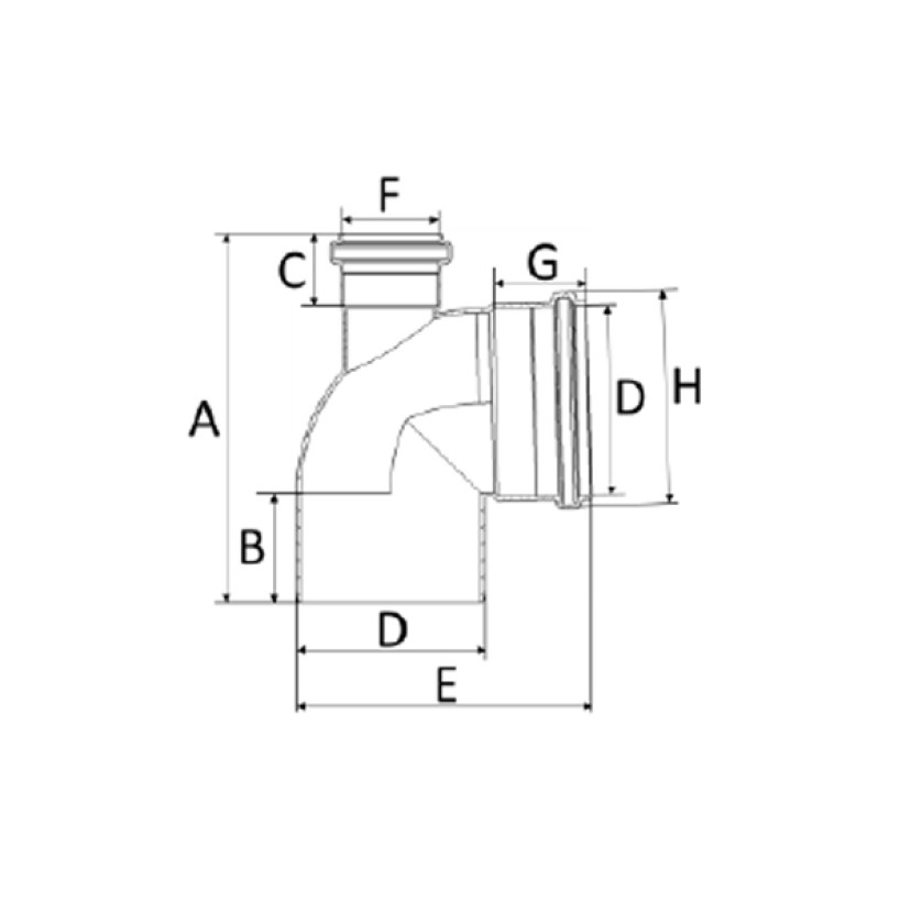 Joelho c/visita 100x75mm 90º Silentium Amanco