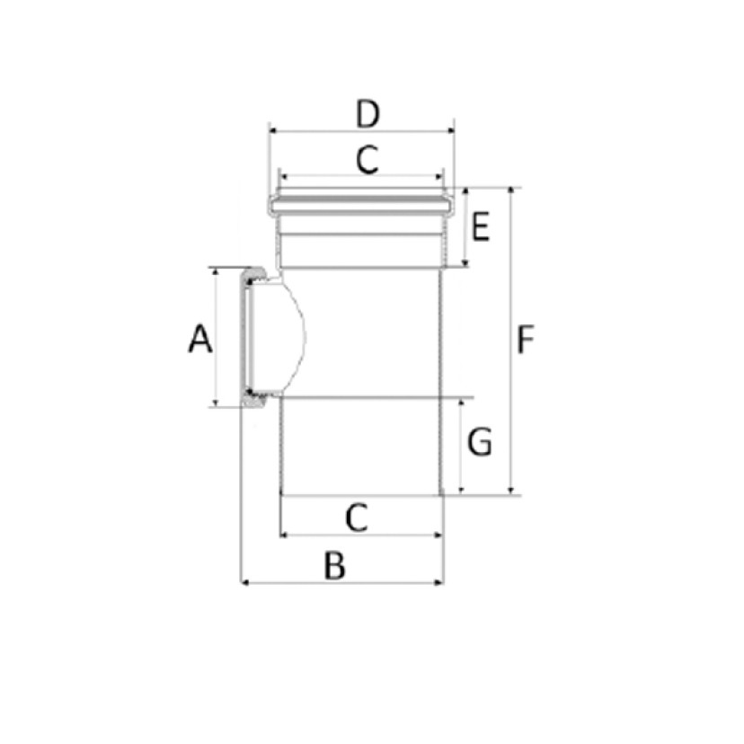 Tê de Inspeção 75x75mm Silentium Amanco