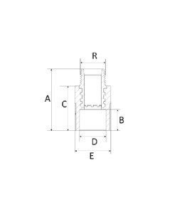 Conector Macho 73mm 2 1/2 CPVC Amanco