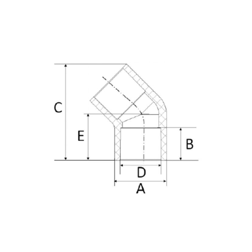 Joelho 15mm 45° CPVC Amanco