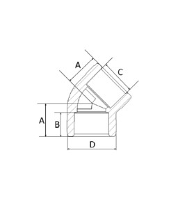 Joelho 20mm 45° PPR Amanco