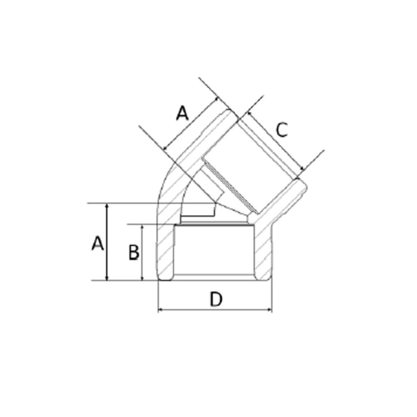 Joelho 20mm 45° PPR Amanco