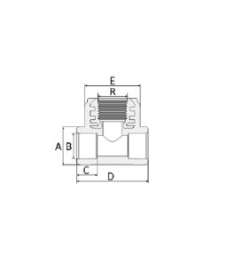 TÊ de Redução com Rosca Central 32mm1/2 PPR Amanco