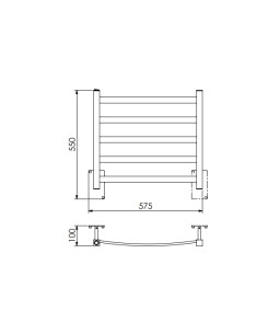 Toalheiro Termico Bivolt Fio Oculto Pequeno Sapphire Preto Brilhante 19.TS02.PB