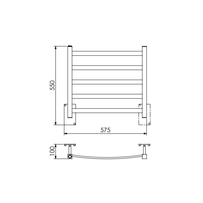 Toalheiro Termico Bivolt Fio Oculto Pequeno Sapphire Preto Brilhante 19.TS02.PB