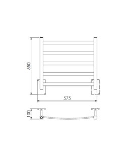 Toalheiro Térmico Fio Oculto Pequeno Ruby Premium Inox Polido 19.TY02.IP