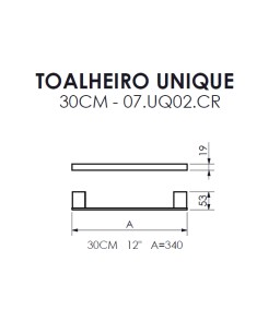 Toalheiro 30cm Unique Crismoe 07.UQ02.CR