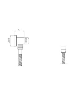 Kit Flexivel Deca Quadrado com Suporte para Ducha Manual Corten Matte 4604.CT.170.MT