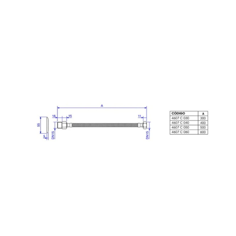 Ligação Flexivel Malha Aço Inox 50cm Deca 4607.C.050