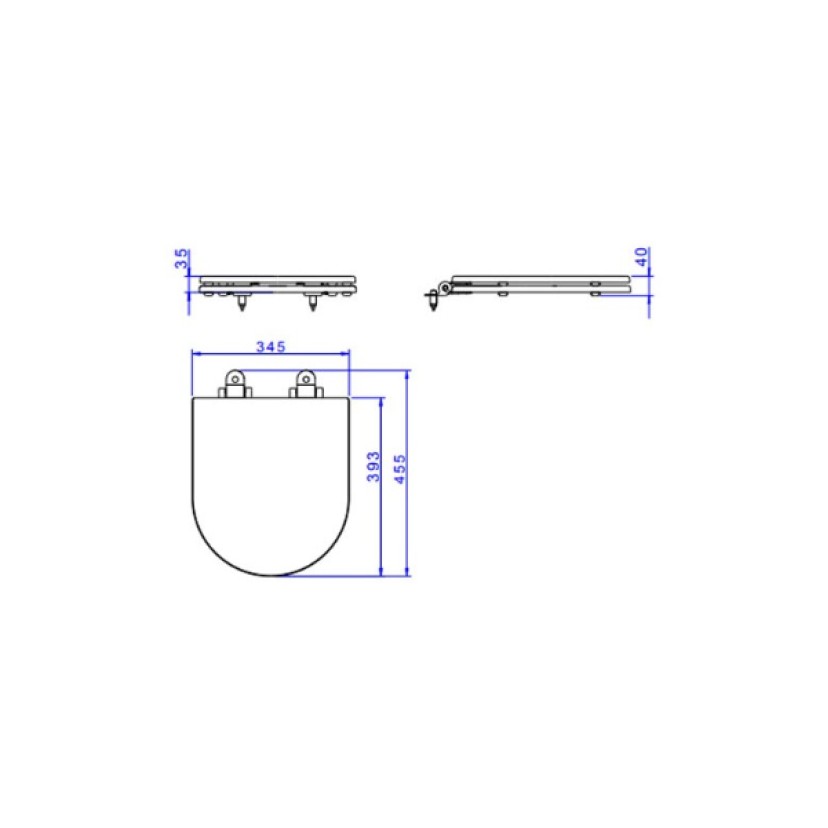 Assento Poliester Slow Close Nuova/Carrara/Link/Level fixacao Black Matte Deca AP.237.BL.MT.17