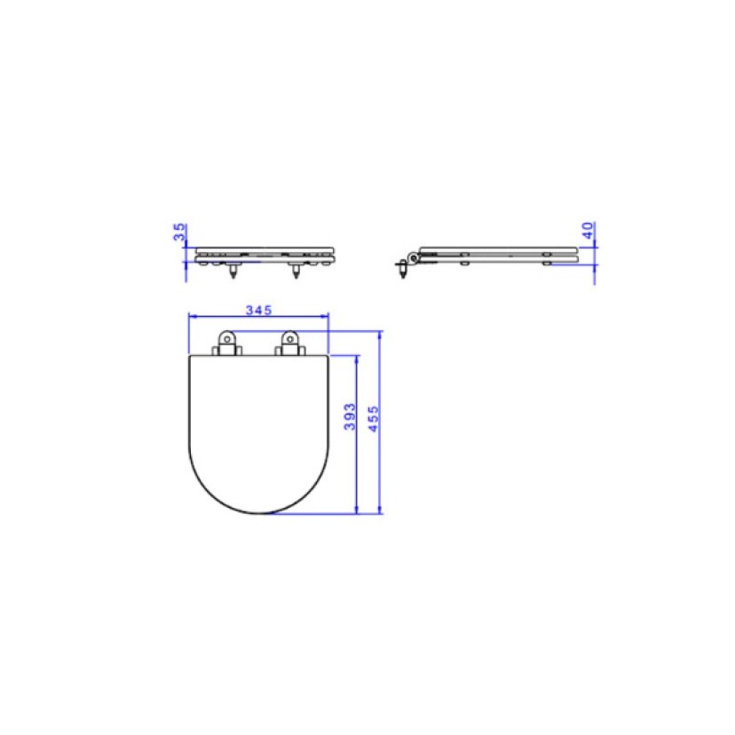 Assento Poliester Slow Close Nuova/Carrara/Link/Level fixação Gold Matte Deca AP.237.GL.MT.17