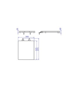 Assento Poliester Slow Close Quadratta Branco Fixação Black Matte Deca AP.44.BL.MT.17