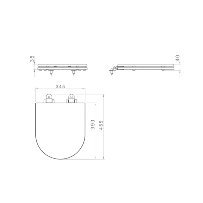 Assento Poliéster Monocromático Deca LK/Carrara Ebano Fosco com Slow Close AP.237.BL.94