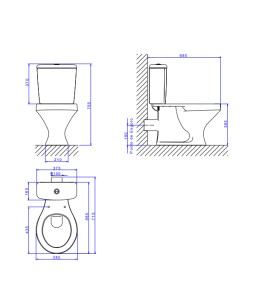 Bacia para caixa acoplada Com Saida Horizontal Ravena Deca P.900.95