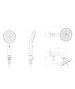 Chuveiro Redondo Parede Flex Cromado Com Desviador e Ducha Manual Deca 2081.C.DES