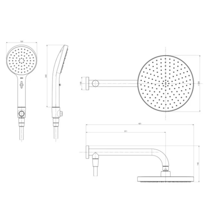 Chuveiro Redondo Parede Flex Max Cromado Com Desviador e Ducha Manual Deca 2085.C.DES