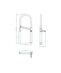 Torneira Mesa Cozinha Bica Alta Colore Inox e Terracota 1189.INX.TC