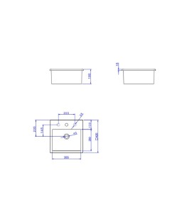 Cuba Sobrepor Deca Quadrada Com Mesa 420mm Marrom Fosco L.730.22