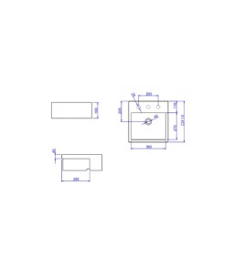 Cuba Semi-Encaixe Quadrada C/Mesa Branco Fosco L.830.16