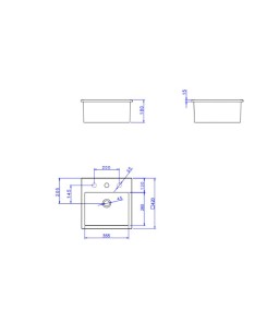 Cuba Sobrepor Deca Quadrada Com Mesa 420mm Ebano Fosco L.730.94