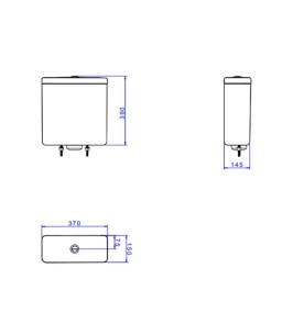 Caixa Acoplada Dual Flux (3 E 6L) Axis/Living/Piano/Polo/Quadra/Unic Deca Botao Cromado CD.21F.17