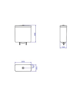 Caixa Acoplada Cinza Fosco Dual Flux (3 E 6L) Polo/Unic Deca Botão Cromado CD.21F.86