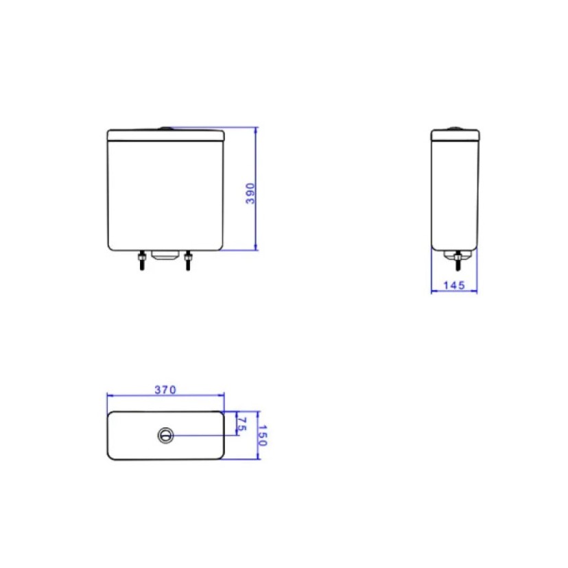 Caixa Acoplada Cinza Fosco Dual Flux (3 E 6L) Polo/Unic Deca Botão Cromado CD.21F.86