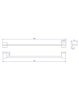 Porta Toalha Gold Barra 50cm Polo Deca 2040.GL33.050