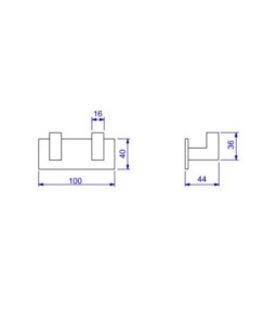 Cabide Duplo Quadratta Deca 2062.C83