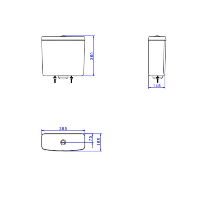 Caixa Acoplada com Cartucho de Limpeza Dual Flux (3 E 6 L) MC/VP/Level/Flex/Clean Deca CD.01F.C.17