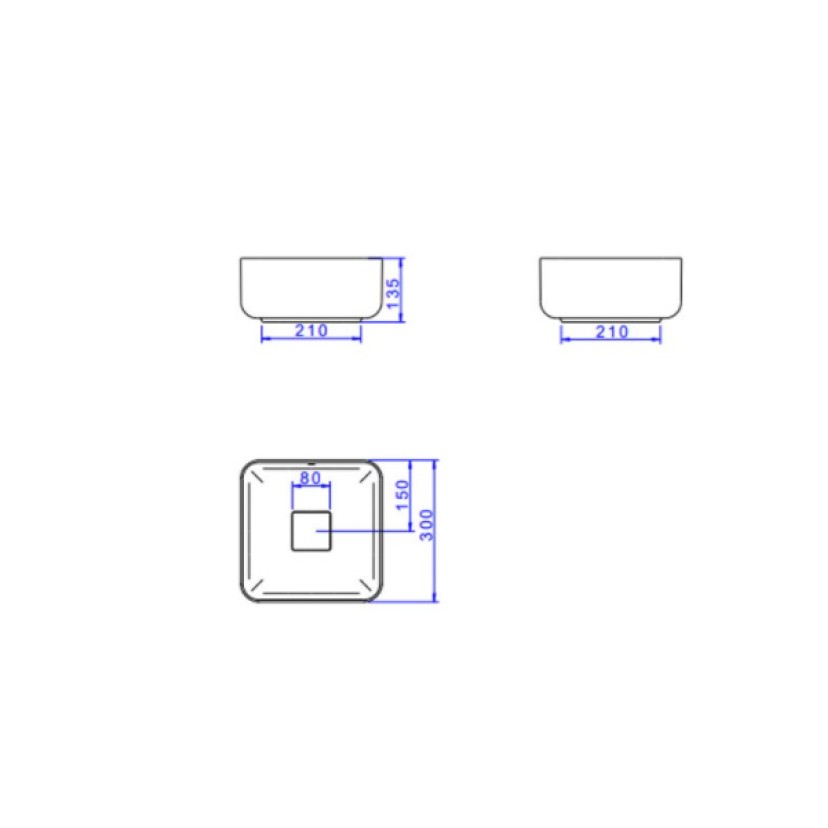 Cuba Quadrada Apoio Deca 30cm Branco L.11030.17