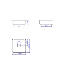 Cuba Quadrada Apoio Deca 40cm Branco L.11040.17