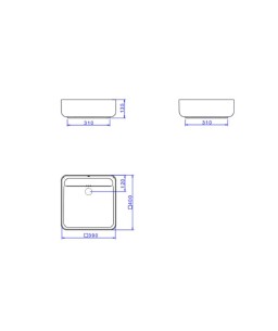 Cuba Quadrada Apoio com valvula Oculta Deca 40cm Branco L.11040.VO.17