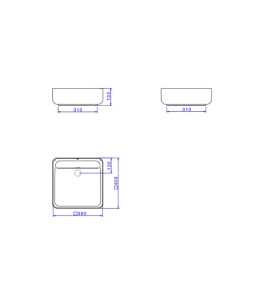 Cuba Quadrada Apoio Com Válvula Oculta Deca 40cm Ebano Fosco L.11040.VO.94