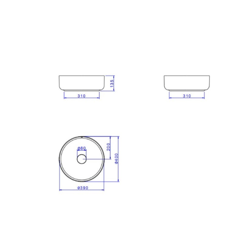 Cuba Redonda Apoio Deca 40cm Branco L.12040.17