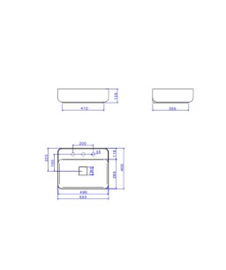 Cuba Retangular Apoio com Mesa Deca 50cm Ebano Fosco L.13050.M.94