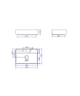 Cuba Retangular Apoio com Mesa Deca 60cm Ebano Fosco L.13060.M.94