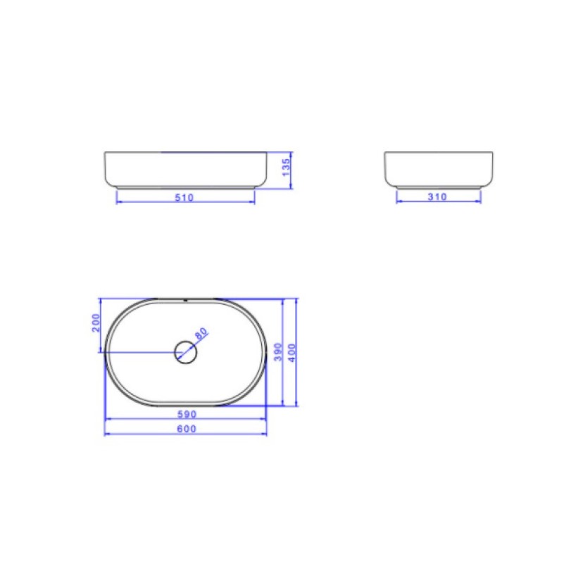 Cuba Oval Apoio Deca 60cm Branco L.14060.17