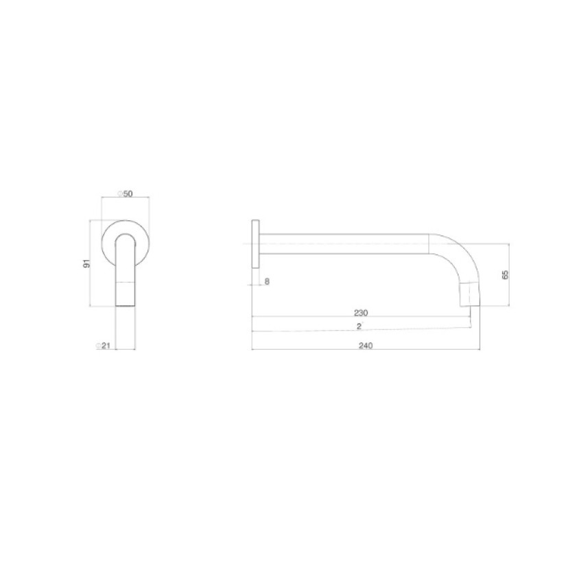 Bica lavatório Parede longa deca you inox 1797.INX104