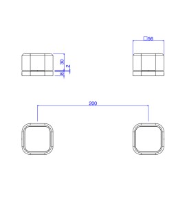 Acionamento Misturador Mesa quadrada deca you black matte 4992.BL105.MT